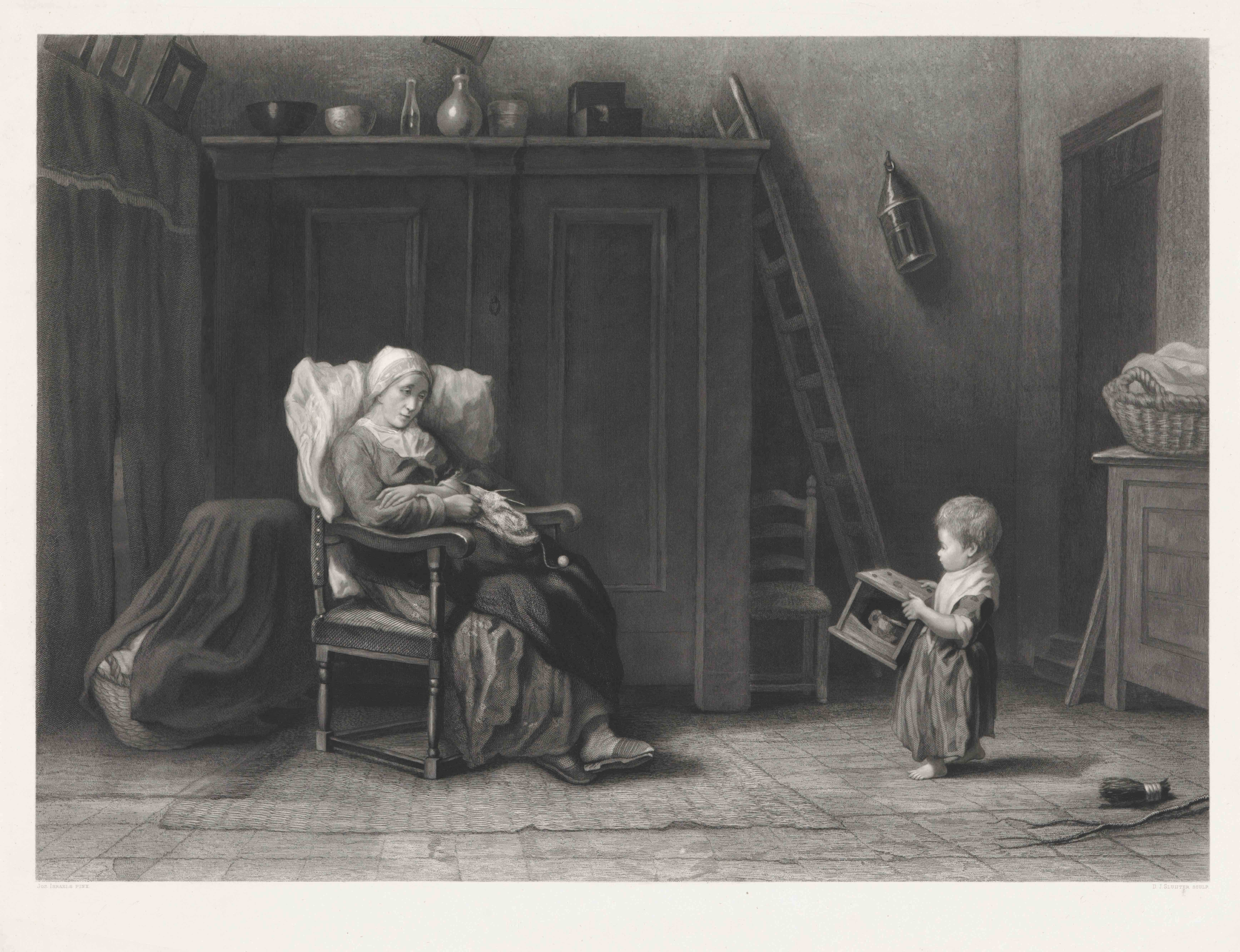 Moeders hulp, Dirk Jurriaan Sluyter, 1835 - 1886